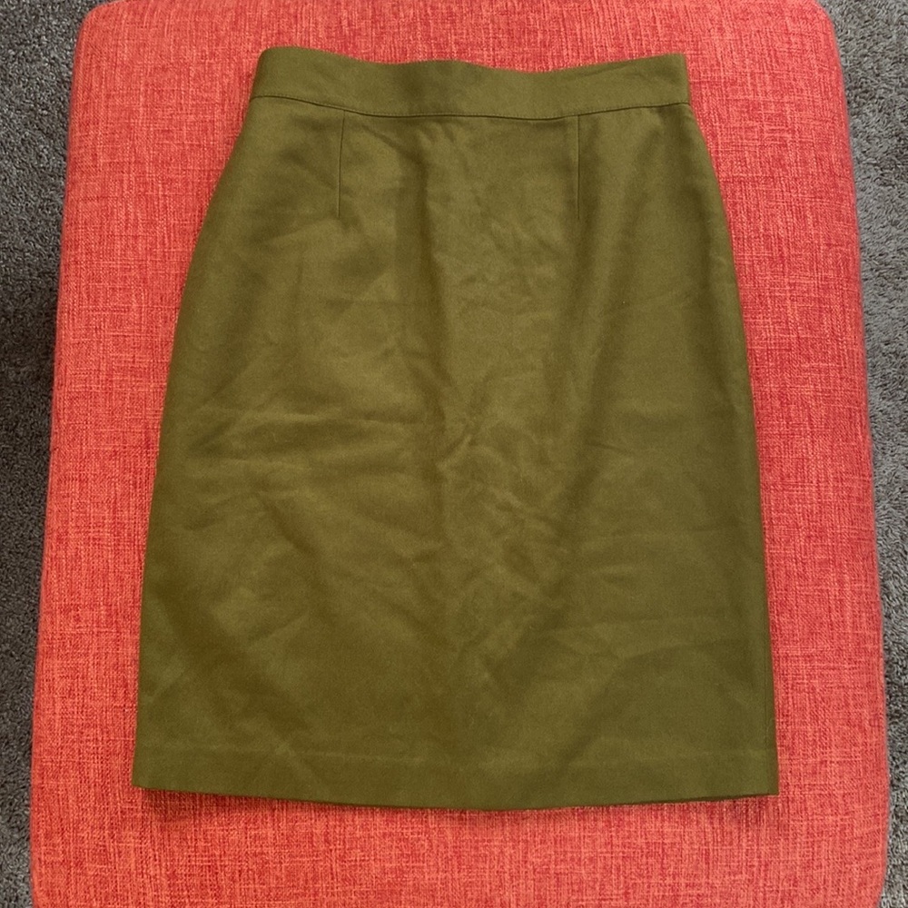 VTG Sisley Italy Olive Army Green Wool Pencil Skirt